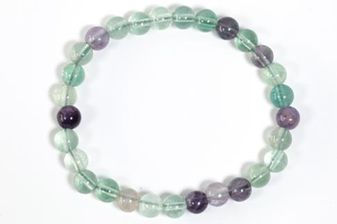 COLLARES, PULSERAS, PENDIENTES Y ANILLOS | PULSERA ELASTICA FLUORITA BOLA 6MM