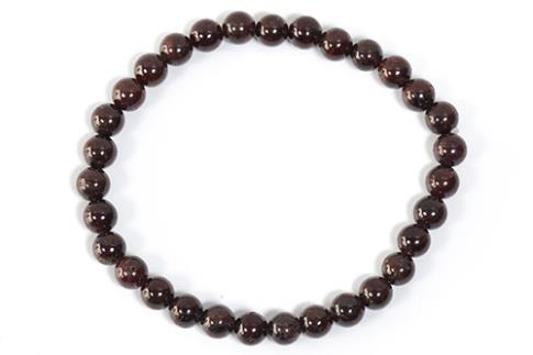 COLLARES, PULSERAS, PENDIENTES Y ANILLOS | PULSERA ELASTICA GRANATE BOLA 6MM