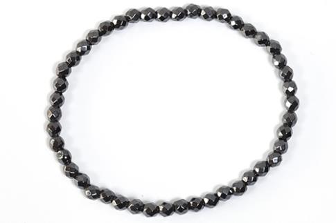 COLLARES, PULSERAS, PENDIENTES Y ANILLOS | PULSERA ELASTICA HEMATITE IMANTADA FACETEADA 4MM