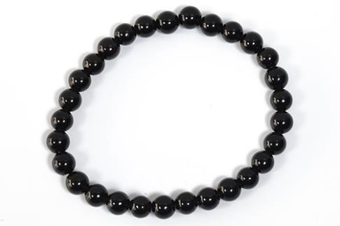COLLARES, PULSERAS Y PENDIENTES | PULSERA ELASTICA OBSIDIANA BOLA 6MM