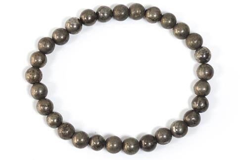 COLLARES, PULSERAS, PENDIENTES Y ANILLOS | PULSERA ELASTICA PIRITA BOLA 6MM