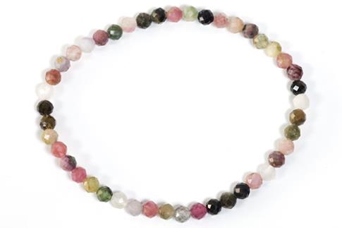 COLLARES, PULSERAS, PENDIENTES Y ANILLOS MINERALES | PULSERA ELASTICA TURMALINA SANDIA 4 MM