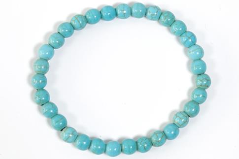 COLLARES, PULSERAS, PENDIENTES Y ANILLOS | PULSERA ELASTICA TURQUENITA BOLA 6MM