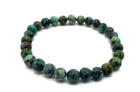 COMODIN | PULSERA ELASTICA TURQUESA AFRICANA BOLA 6 MM