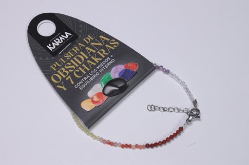 COLGANTES DE MINERALES | PULSERA FACETEADA 7 CHAKRAS BOLAS 2MM CON CIERRE DE ACERO