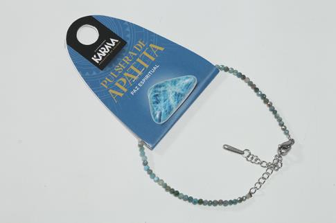 COMODIN | PULSERA FACETEADA APATITA BOLAS 2MM CON CIERRE DE ACERO