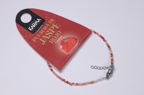 COLGANTES DE MINERALES | PULSERA FACETEADA JASPE ROJO BOLAS 2MM CON CIERRE DE ACERO