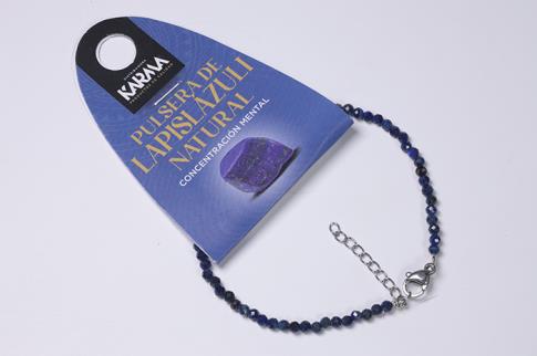 COLGANTES DE MINERALES | PULSERA FACETEADA LAPISLAZULI BOLAS 2MM CON CIERRE DE ACERO