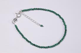 PULSERAS | PULSERA FACETEADA MALAQUITA BOLA 2-3MM CON CIERRE DE PLATA