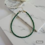 COLGANTES | PULSERA FACETEADA MALAQUITA BOLA 2MM CON CIERRE DE PLATA