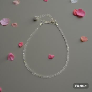 JOYERIA | PULSERA FACETEADA PIEDRA LUNA BOLA 2MM CON CIERRE DE PLATA