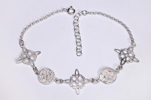 COLGANTES | PULSERA PLATA DOBLE PROTECCION CON 5 MOTIVOS