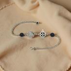 PULSERA PLATA DOBLE PROTECCION CON BOLITAS DE MINERAL