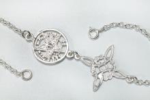PULSERA PLATA DOBLE PROTECCION MAXI CON CIERRE (Nudo de Brujas 2,2cm y Tetragramaton 1,5 cm.)