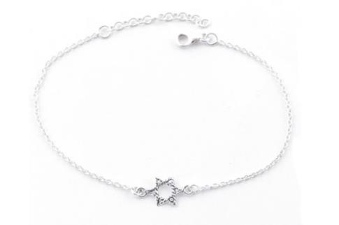 JOYERIA | PULSERA PLATA ESTRELLA DE DAVID 19 CM.