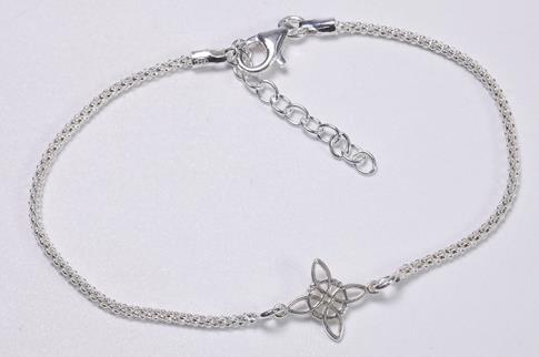 COLGANTES | PULSERA PLATA FINA CON MINI NUDO DE BRUJAS