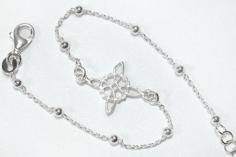 JOYERIA | PULSERA PLATA NUDO DE BRUJA 1CM CON CIERRE