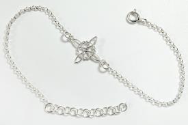 PULSERAS | PULSERA PLATA NUDO DE BRUJA CON BRILLANTITO