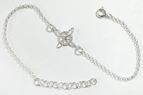 PULSERAS | PULSERA PLATA NUDO DE BRUJA CON BRILLANTITO