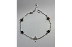 PULSERAS | PULSERA PLATA NUDO DE BRUJAS Y BOLITAS (MINERALES SURTIDOS)