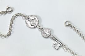 PULSERAS | PULSERA PLATA SANTA PROTECCI�N (LLAVE SAN BENITO 2CM Y MEDALLA SAN JUDAS 1CM)