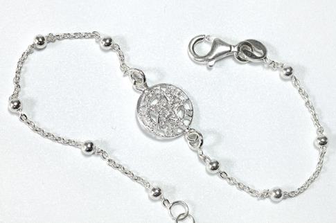 PULSERAS | PULSERA PLATA TETRAGRAMATON 1CM CON CIERRE Y BOLITAS DE PLATA