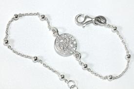 PULSERAS | PULSERA PLATA TETRAGRAMATON 1CM CON CIERRE Y BOLITAS