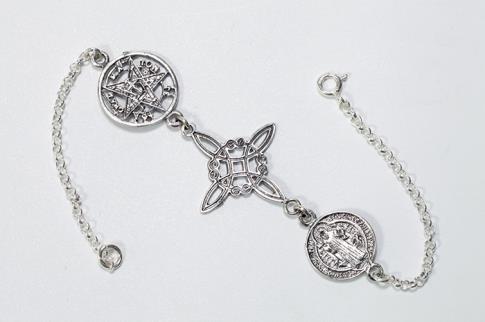 JOYERIA | PULSERA PLATA TRIPLE PROTECCION GRANDE (DIJES 2CMS APROX.)