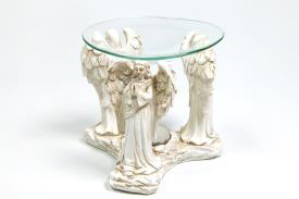 LAMPARILLAS QUEMAPERFUMES | QUEMADOR 3 ANGELITAS CON TUNICA COLOR BLANCO 11 X 12,5 CM.