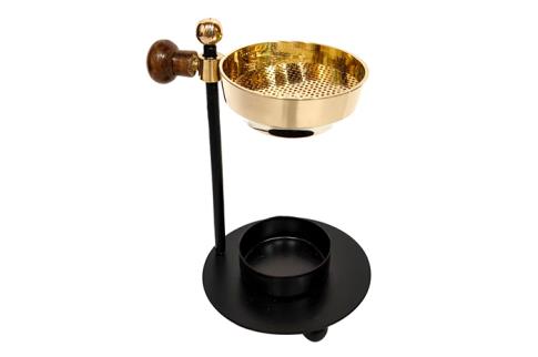 PORTAINCIENSOS | QUEMADOR DE INCIENSO DORADO Y NEGRO 12,5X9X9CM