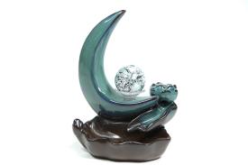 PORTAINCIENSOS | QUEMADOR DE REFLUJO DISEO LUNA AZULADA Y BOLA 13,5X9CM