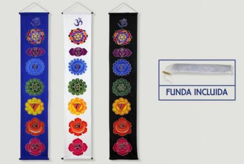 COMODIN | TAPIZ DE ALGODON CHAKRA AZUL/NEGRO/BLANCO 33X175 CM.