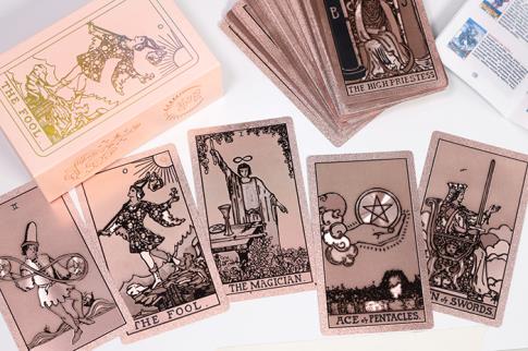 TAROTS Y OTRAS CARTAS | TAROT RIDER WAITE LUJO CAJA ROSA Y DORADA (Edicin limitada en ingls)