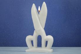 FIGURAS DE CERA | TIJERA DE CERA BLANCA  (12x21 cm)