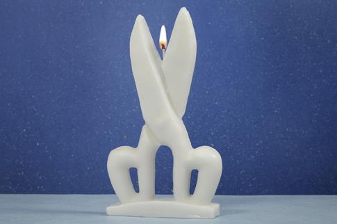 FIGURAS DE CERA | TIJERA DE CERA BLANCA  (12x21 cm)