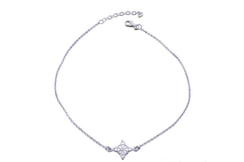 COMODIN | TOBILLERA PLATA SIMBOLO NUDO DE BRUJAS 22+3 CM.