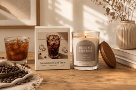 Novedades | VELA AROMATICA CAFE CON HIELO DULCE 9 X 8 CM.
