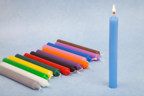 VELAS BASICAS | VELA AZUL CELESTE 10x1,2 cm