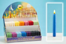 VELAS ARTESANAS | VELA AZUL OSCURO ARTESANA KARMA CON CERA DE ABEJA 11x1,7 CMS (4 Horas)