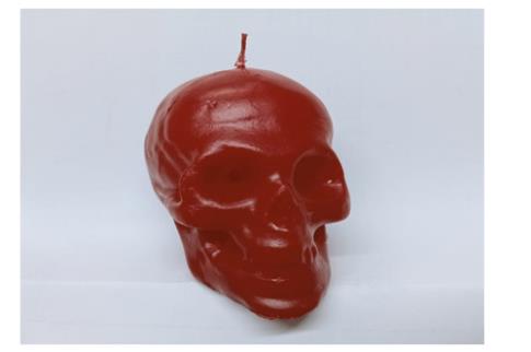 FIGURAS DE CERA | VELA CALAVERA ROJA 10x8 cm (tumba trabajos)