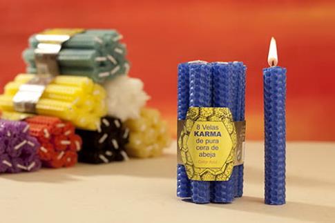 VELAS ARTESANAS | VELA CERA VIRGEN 1,7 X 11,5 CMS COLOR AZUL OSCURO