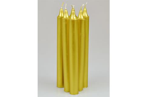 VELAS ESPECIALES | VELA DORADA METALIZADA PEQUEA 10x1,1 cm. (duracin de 3h. aprox.)