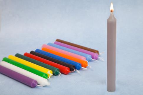 VELAS BASICAS | VELA GRIS 19x2 cm
