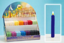 VELAS ARTESANAS | VELA INDIGO ARTESANA KARMA CON CERA DE ABEJA 11x1,7 CMS (4 Horas)