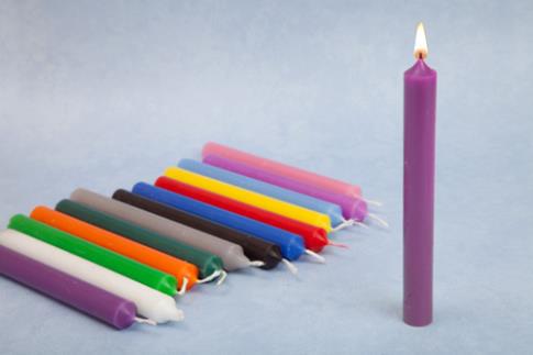 VELAS BASICAS | VELA LILA 10x1,2 cm