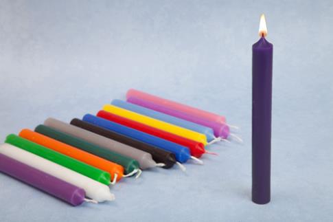 VELAS BASICAS | VELA MORADA 10x1,2 cm