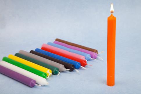 VELAS BASICAS | VELA NARANJA 19x2 cm