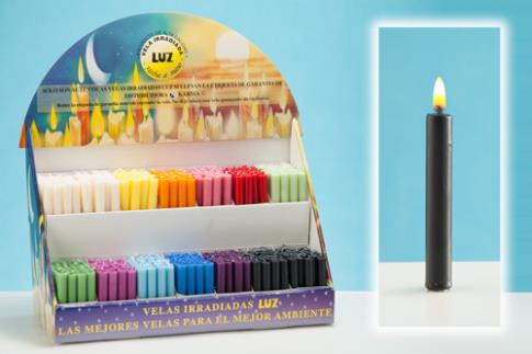 COMODIN | VELA NEGRA ARTESANA KARMA CON CERA DE ABEJA 11x1,7 CMS (4 Horas)