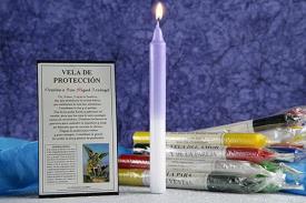 VELAS ORACION | VELA ORACION SAN MIGUEL ARCANGEL HECHA A MANO. 8 HORAS DURACIN (Para alejar espritus y protegerse contra enemigos)