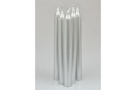 VELAS ESPECIALES | VELA PLATEADA METALIZADA PEQUEA 10x1,1 cm.